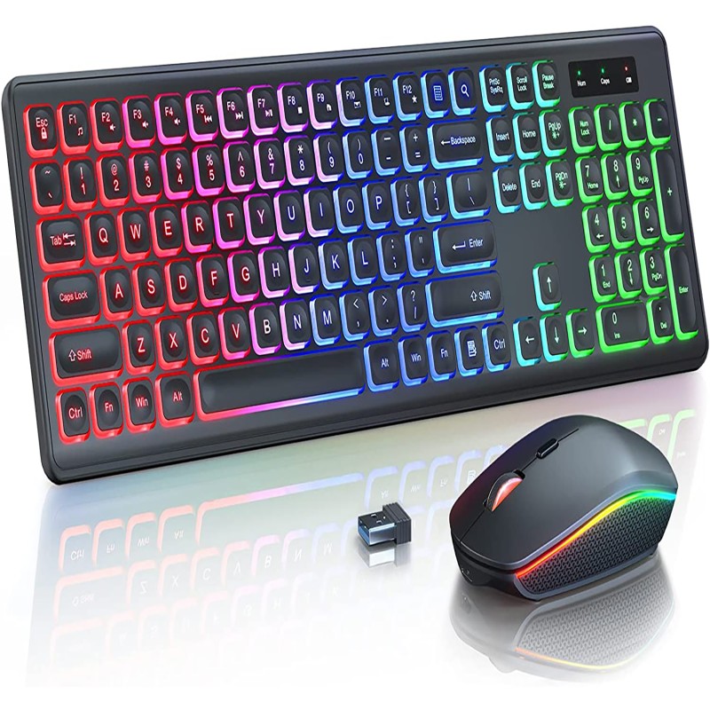 Wireless Keyboard Combo Factory - 2025 Backlit Rechargeable RGB Full-Size Ergonomic