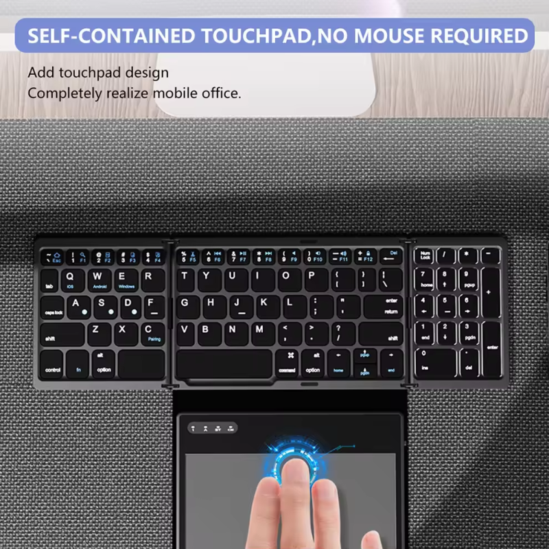 Wireless Keyboard Supplier - Ultra Slim Portable with Touchpad Rechargeable Folding Design