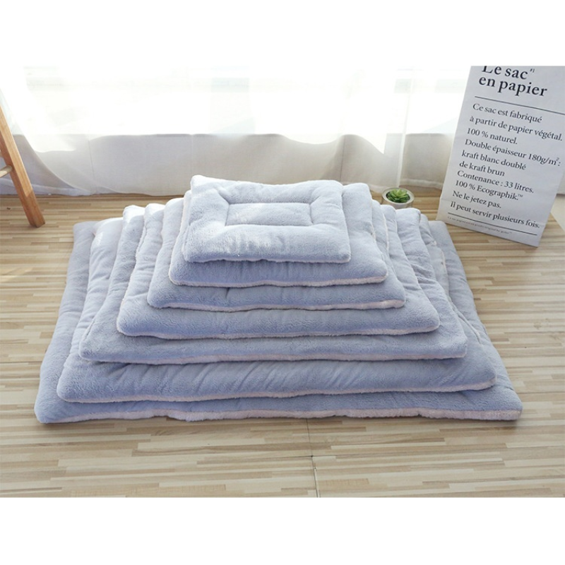 Pet Bed Mat Manufacturer - Wholesale Thick Plush Coral Fleece Cat Dog Bed Solid Pattern