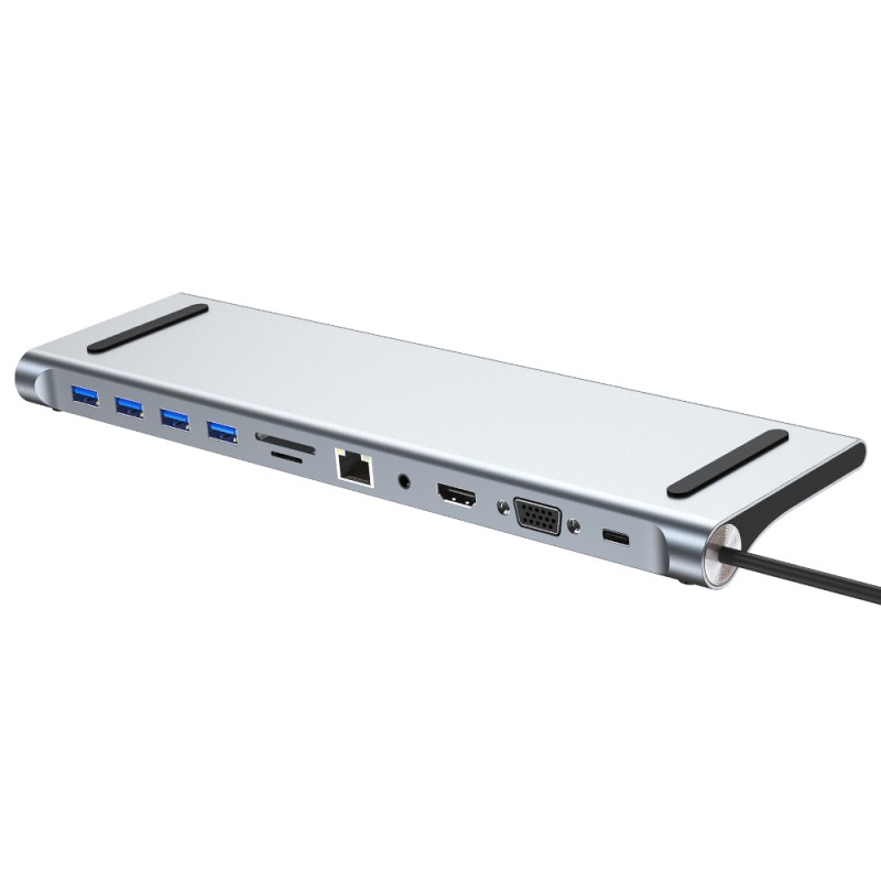 USB C Extender Manufacturer - 11 in 1 Intelligent Display Hubs Data Docking Station for Macbook