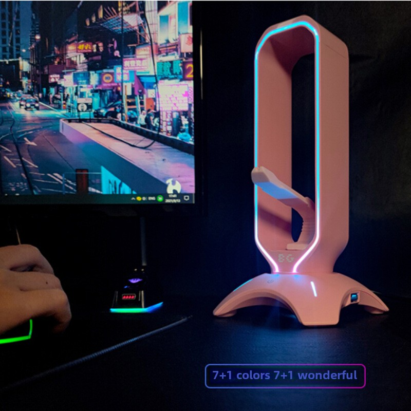 Gaming Headphone Stand Factory - Integrated USB Hub RGB Lighting with Aluminium PC Plastic