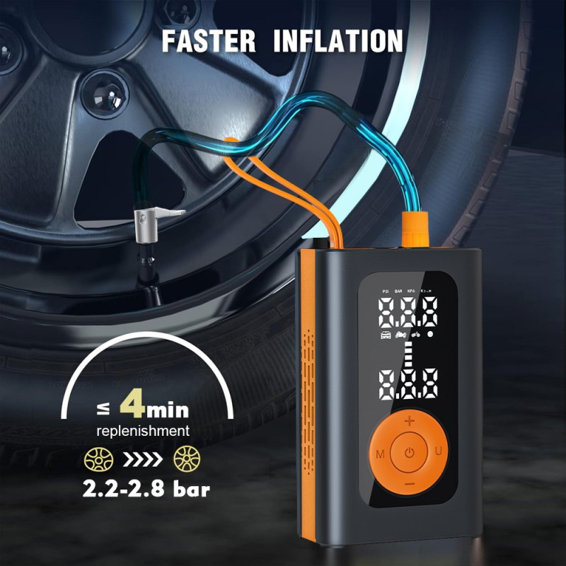 Smart Air Pump Supplier - Mini Air Pump Pro 150PSI High Pressure Built in Power Bank