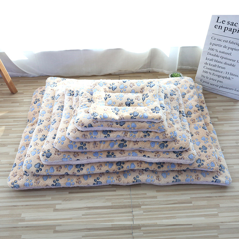 Pet Bed Mat Manufacturer - Wholesale Thick Plush Coral Fleece Cat Dog Bed Solid Pattern
