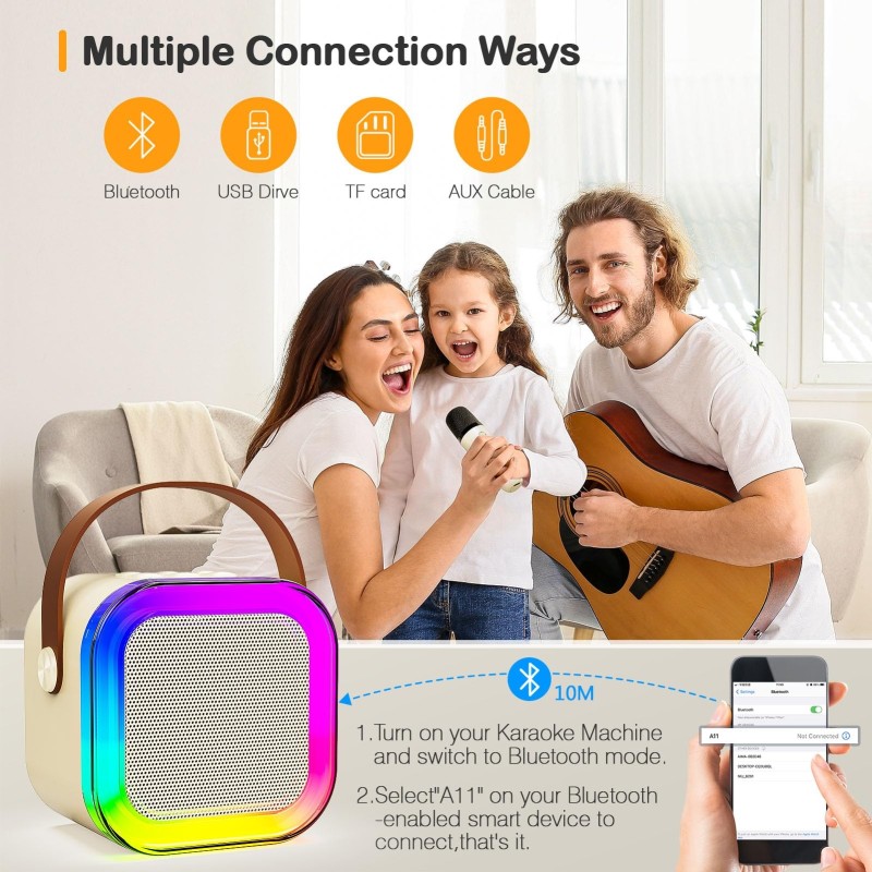 Portable Karaoke Machine Factory - Mini Bluetooth Speaker Microphone Gifts for Kids Age 4-12