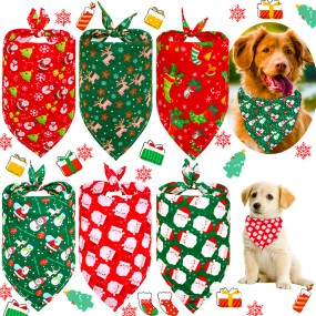Pet Triangle Scarf Manufacturer - 2024 Polyester Christmas Print