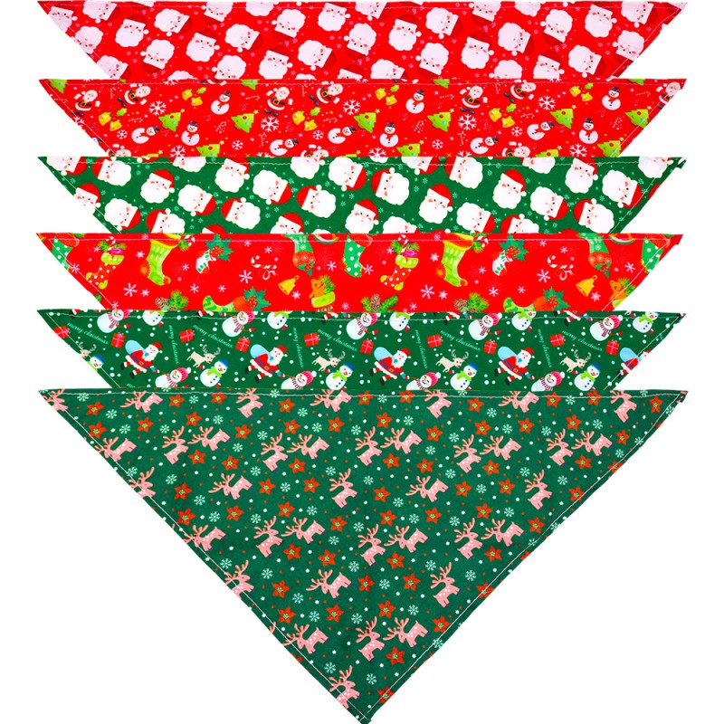 Pet Triangle Scarf Manufacturer - 2024 Polyester Christmas Print
