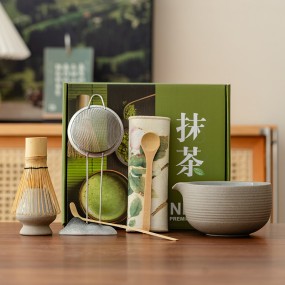 Matcha Set Factory - 8pcs Vintage Coarse Pottery Raw Mineral