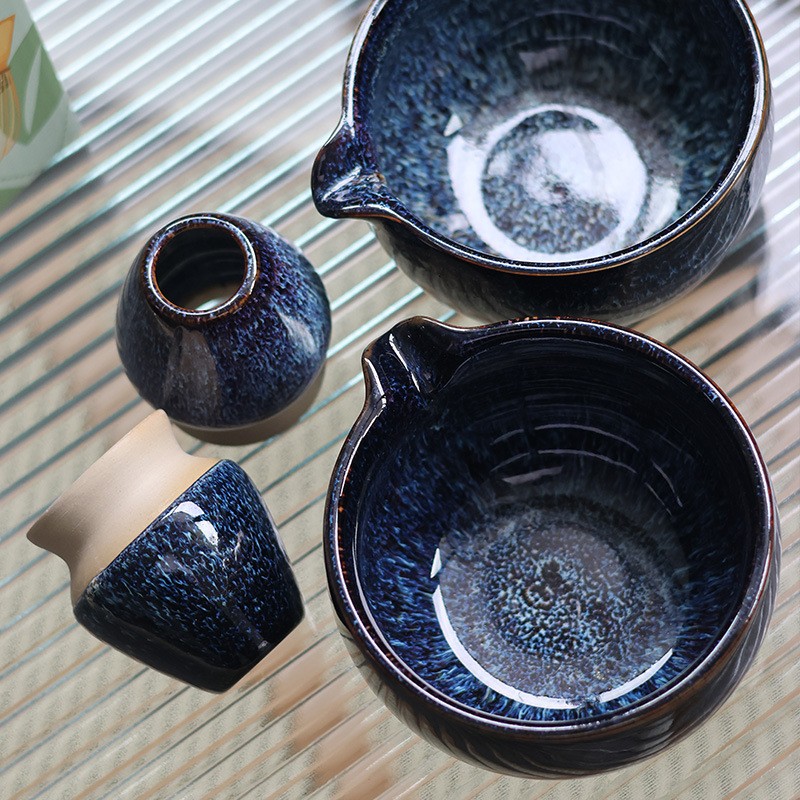 Ceramic Matcha Set Manufacturer - 5pc High Grade Kiln-Changed Glaze