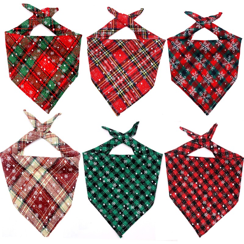 Pet Bandanas Factory - Wholesale Polyester Cotton Xmas Plaid