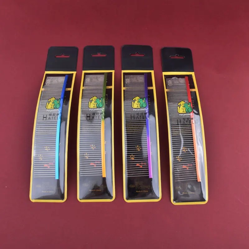 Pet Hair Removal Brush Supplier - 19cm Curved Dense Teeth Rainbow