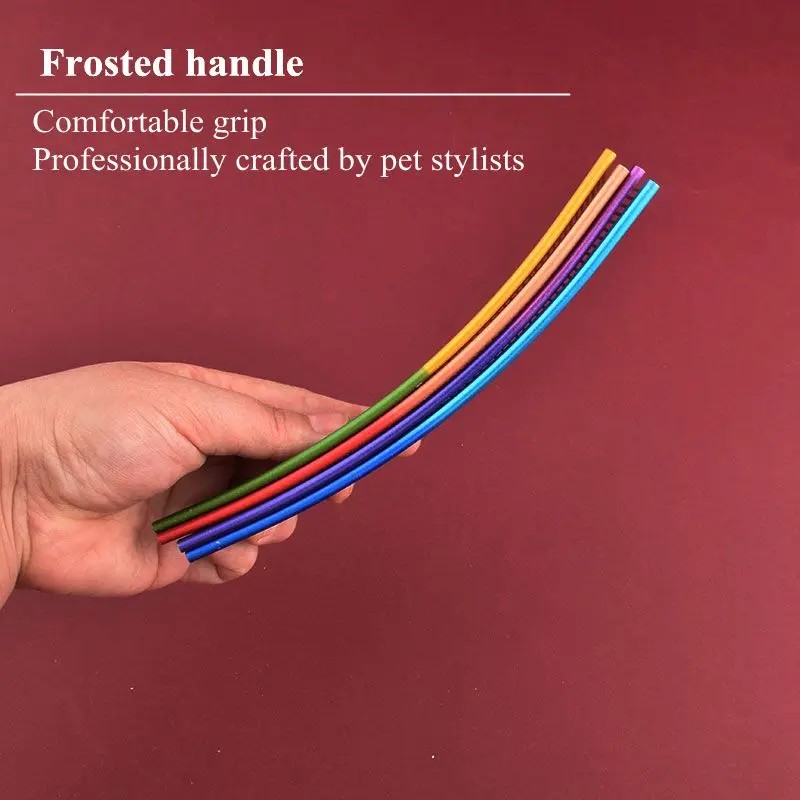 Pet Hair Removal Brush Supplier - 19cm Curved Dense Teeth Rainbow