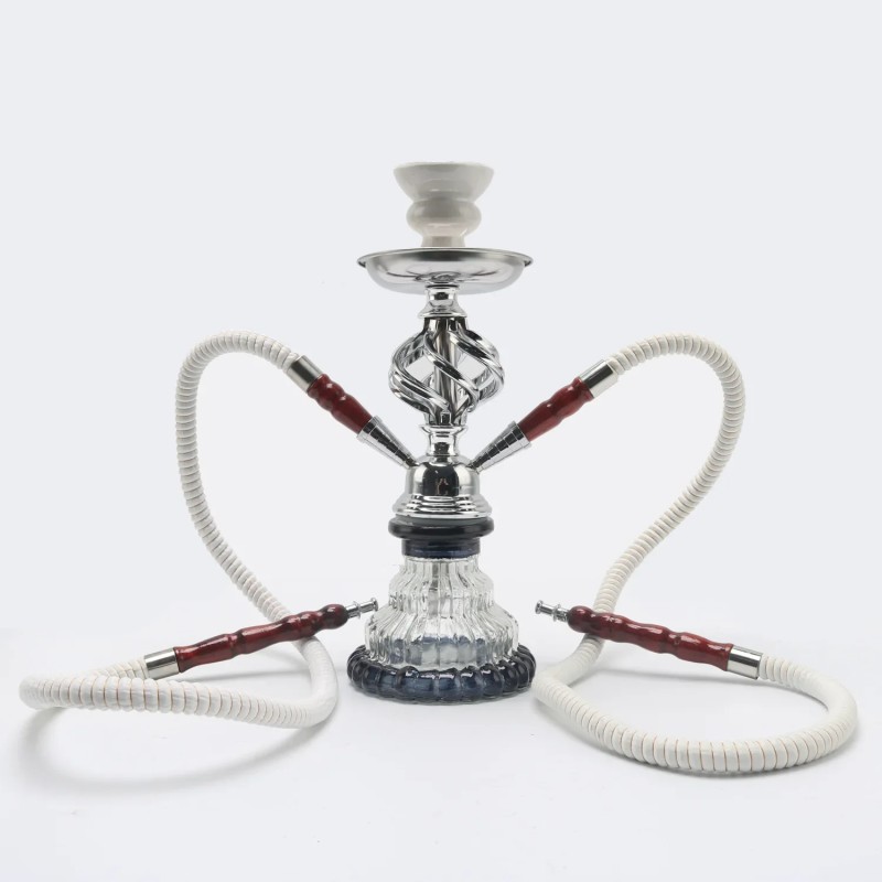 Glass Hookah Supplier - Arabian Double Hose Twist Bowl