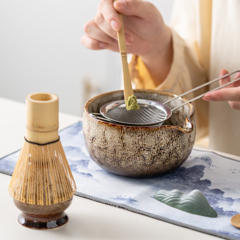 Matcha Bowl Set Factory - 8pcs Large Bowl Bamboo Whisk Tools