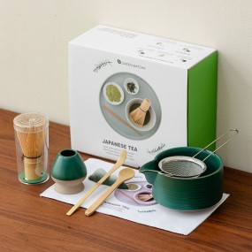 Japanese Tea Set Supplier - 8-piece Agate Green Retro Bowl