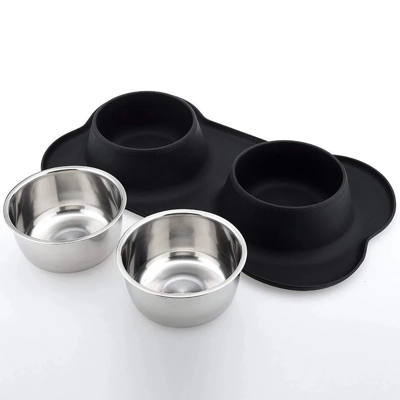 Dual Pet Bowl Manufacturer - Stainless Steel Plastic Antislip