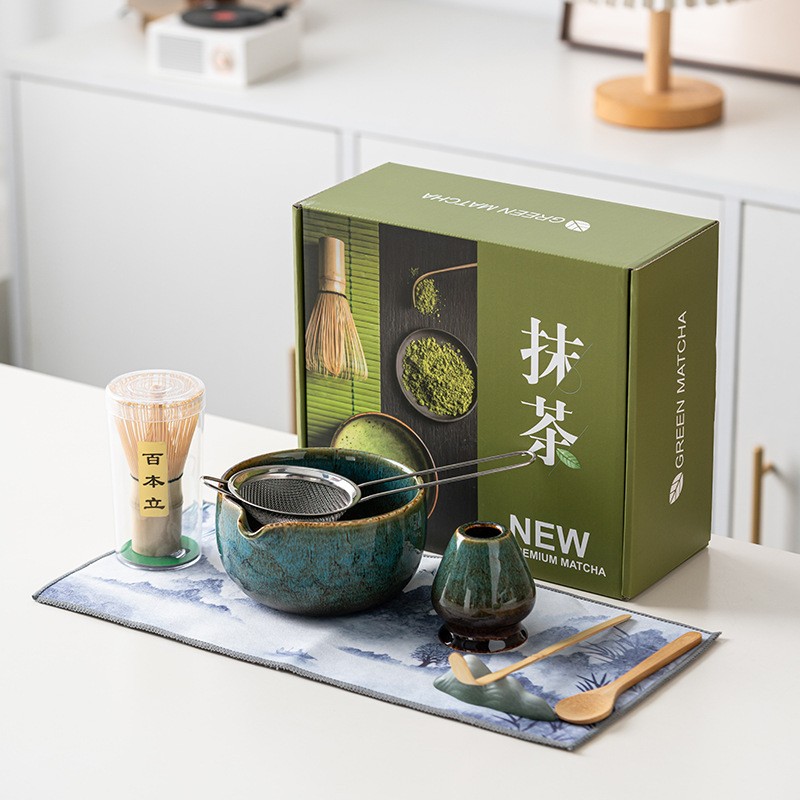 Matcha Bowl Set Factory - 8pcs Large Bowl Bamboo Whisk Tools