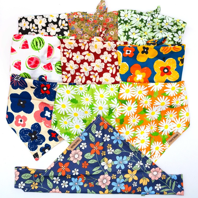 Dog Bandanas Factory - 2024 Spring Summer Floral Cotton