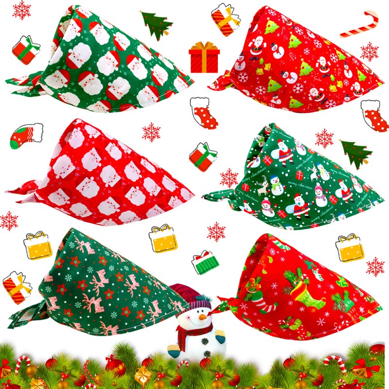 Pet Triangle Scarf Manufacturer - 2024 Polyester Christmas Print