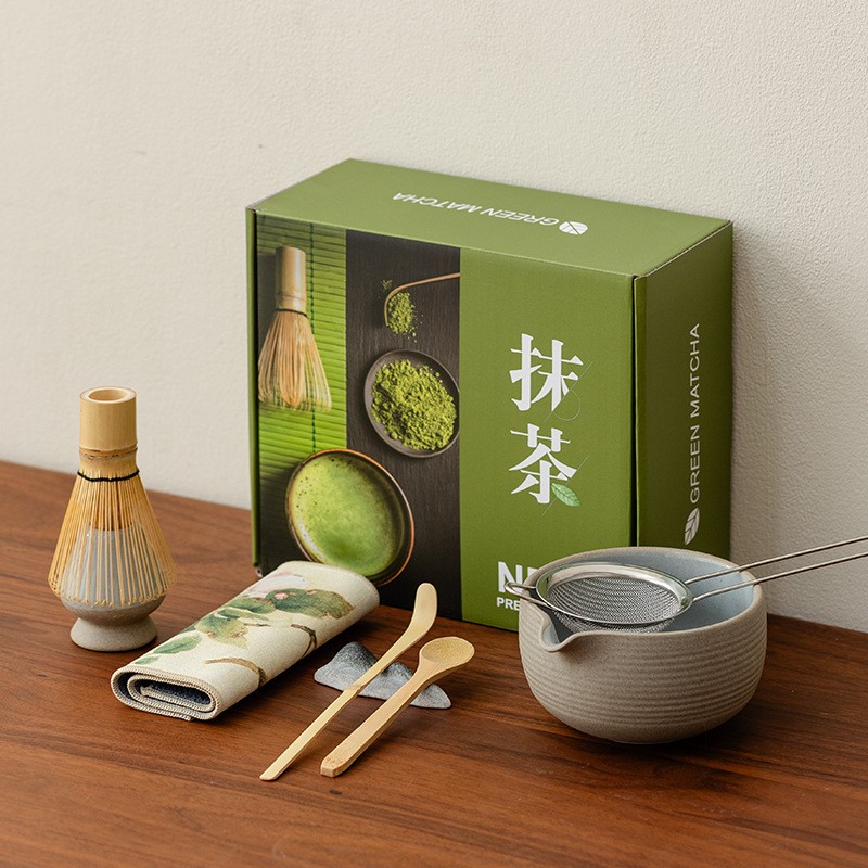 Matcha Set Factory - 8pcs Vintage Coarse Pottery Raw Mineral