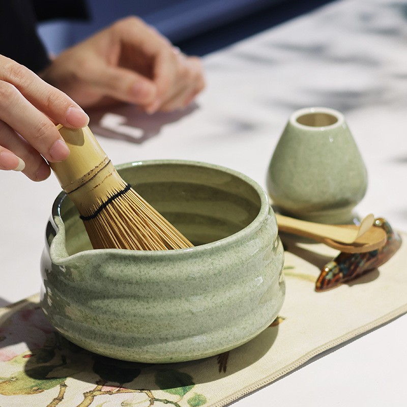 Tea Ceremony Set Factory - 7/8pcs Bamboo Whisk Ceramic Bowl