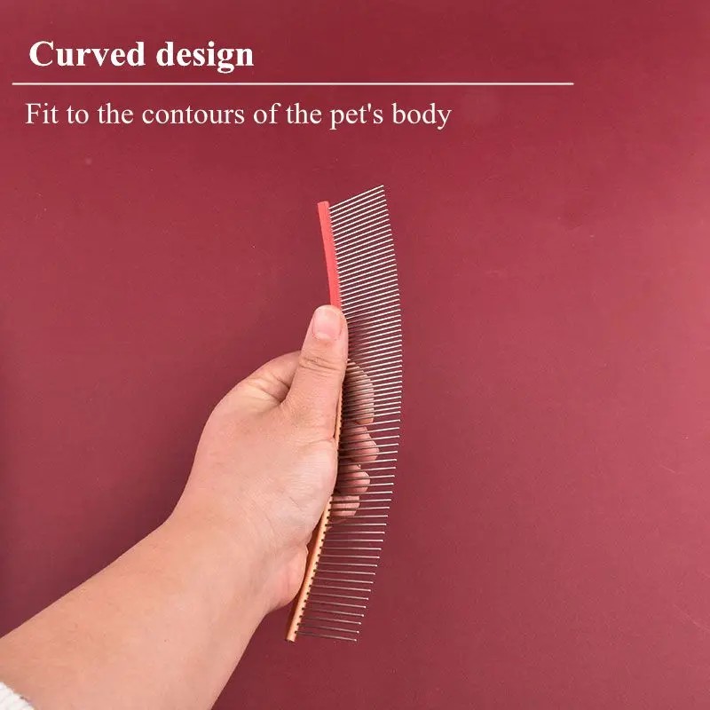 Pet Hair Removal Brush Supplier - 19cm Curved Dense Teeth Rainbow