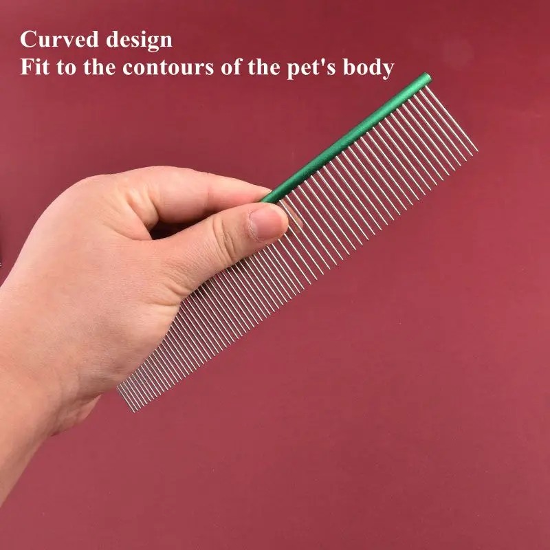 Curved Pet Comb Factory - 19cm Stainless Steel Open Knot