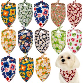 Dog Bandanas Factory - 2024 Spring Summer Floral Cotton