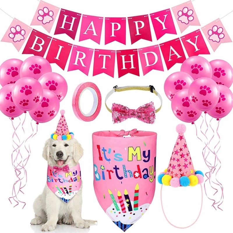 Dog Birthday Bandana Factory - Party Pull Flag Triangle Scarf