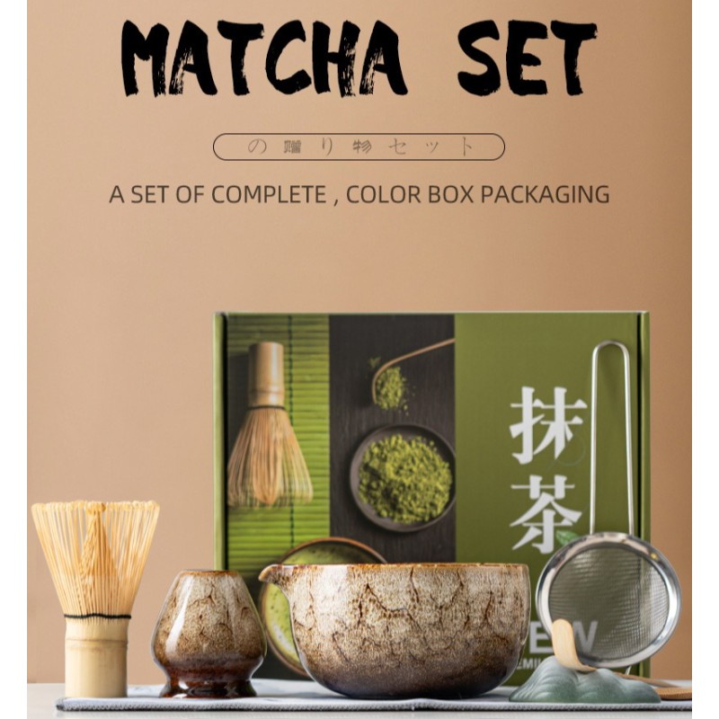 Matcha Bowl Set Factory - 8pcs Large Bowl Bamboo Whisk Tools