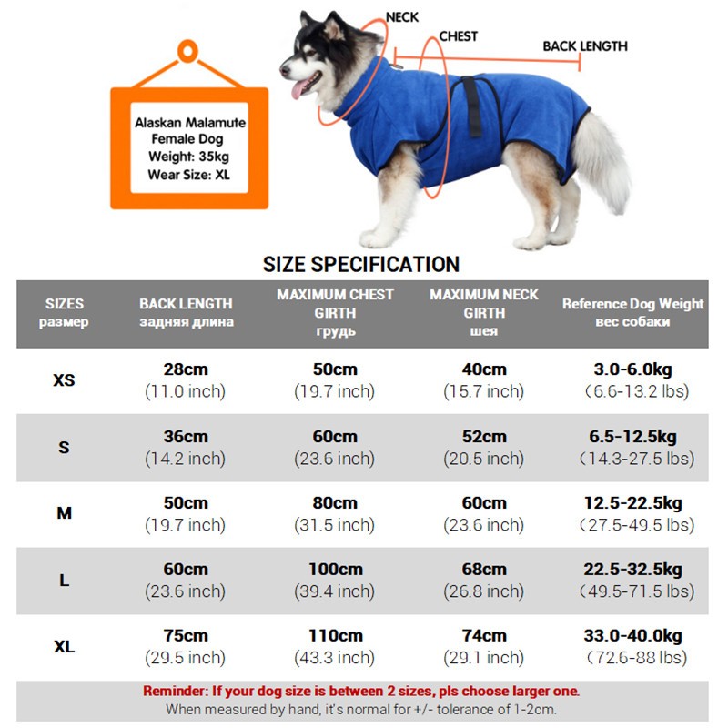 Microfiber Dog Robe Supplier - Super Absorbent Quick Drying