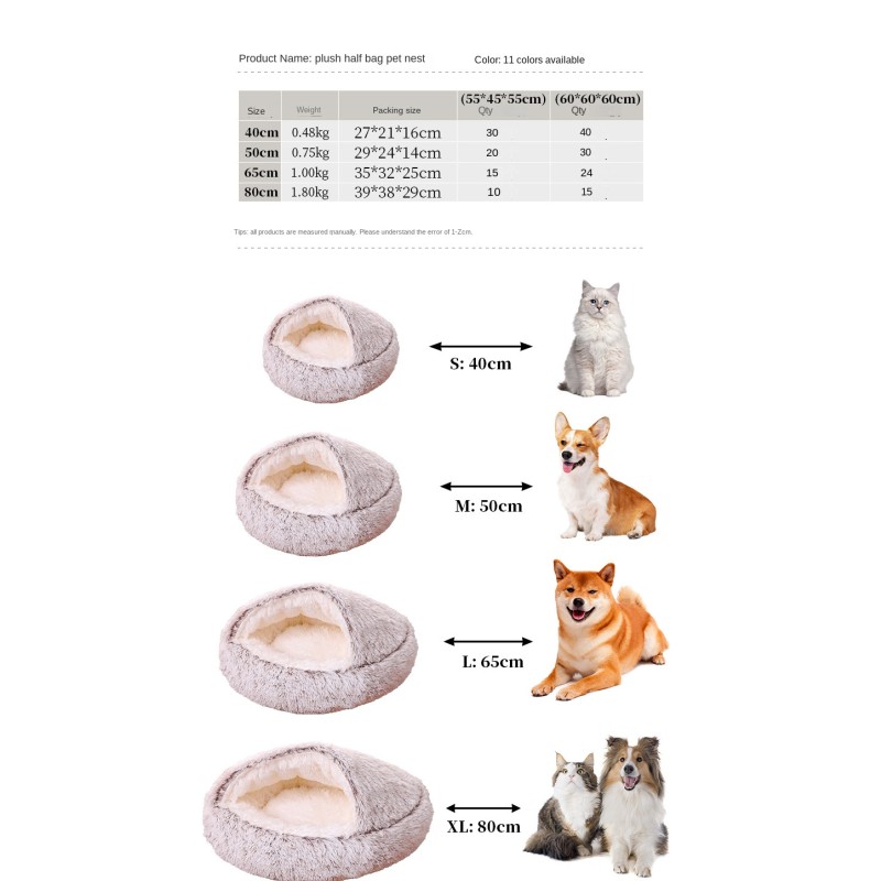 Winter Pet Nest Manufacturer - Self-Fitted Quilt Semi-Closed