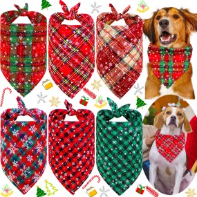 Pet Bandanas Factory - Wholesale Polyester Cotton Xmas Plaid