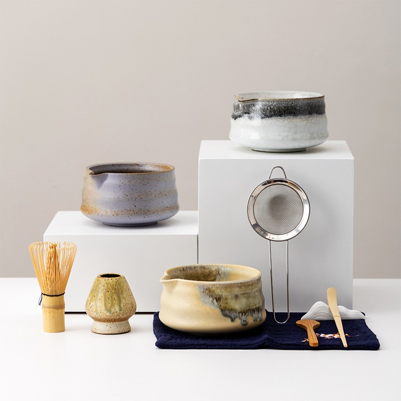 Handmade Matcha Set Manufacturer - 8Pcs Wind Kiln-Changed Shino