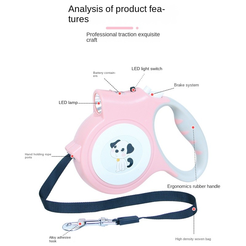 Automatic Dog Leash Manufacturer - 5M LED Small Medium Outdoor