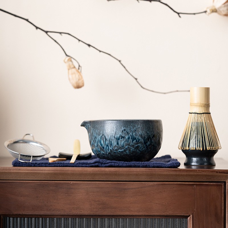 Japanese Matcha Set Factory - 8pcs Kiln-changed Porcelain Teaware