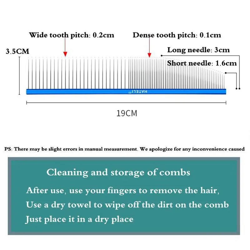 Ultra-light Pet Comb Manufacturer - 19cm High-end Grooming Brush