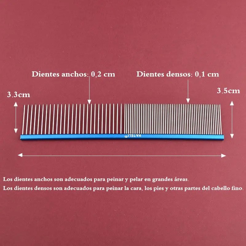 Pet Grooming Comb Supplier - 16/19/22cm Stainless Steel Aluminum