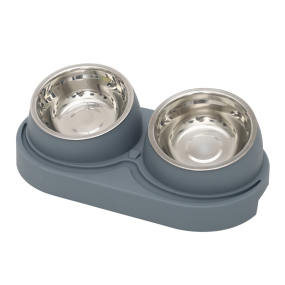 Slanted Mouth Bowl Supplier - Dual Anti-Knock Plastic Dog Cat Food Rice Bowl
