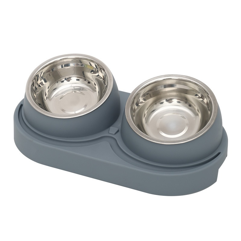 Slanted Mouth Bowl Supplier - Dual Anti-Knock Plastic Dog Cat Food Rice Bowl