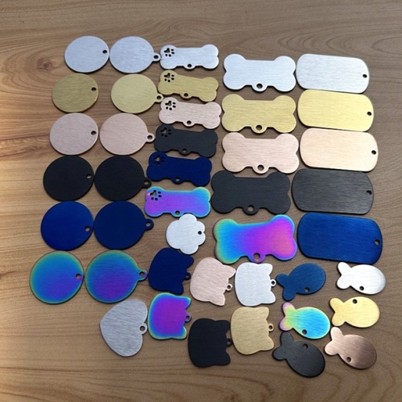 Pet ID Tag Manufacturer - Customizable Engraved Brushed Matte Stainless Steel