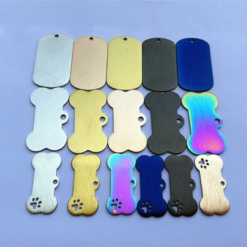 Pet ID Tag Manufacturer - Customizable Engraved Brushed Matte Stainless Steel