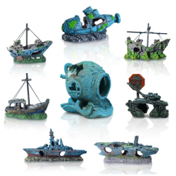 Resin Shipwreck Supplier - Eco-Friendly Sunken Sailboat Decor Aquatic Landscape Hiding