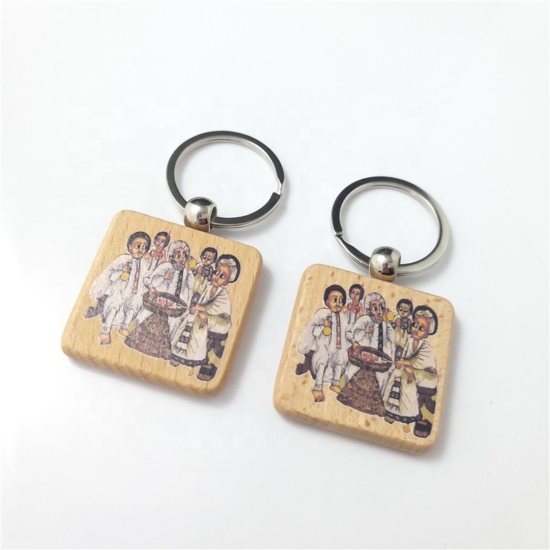 Keychain Manufacturer - Factory Direct Supply Wood Laser Engraving Personalized Beech