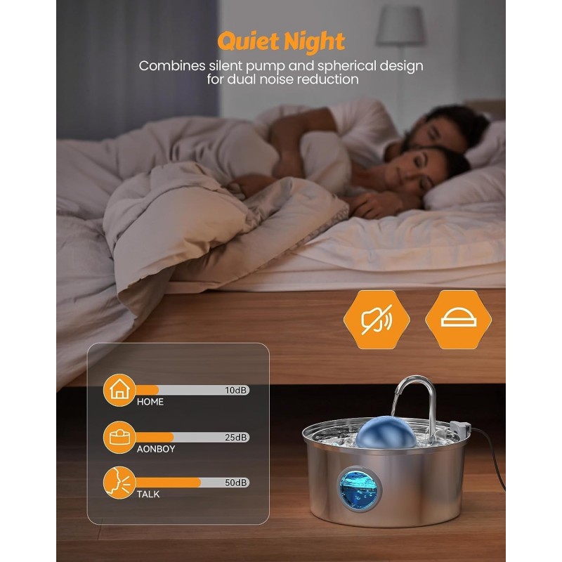 Pet Water Fountain Factory - 3.2L Stainless Steel USB Charging