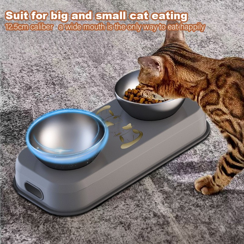 Adjustable Pet Food Bowl Supplier - Double Angle Neck Protect Design