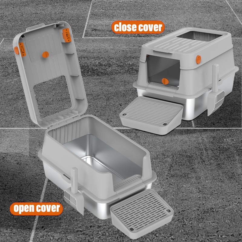 Stainless Steel Cat Toilet Supplier - Oversize Enclosed Easy Clean