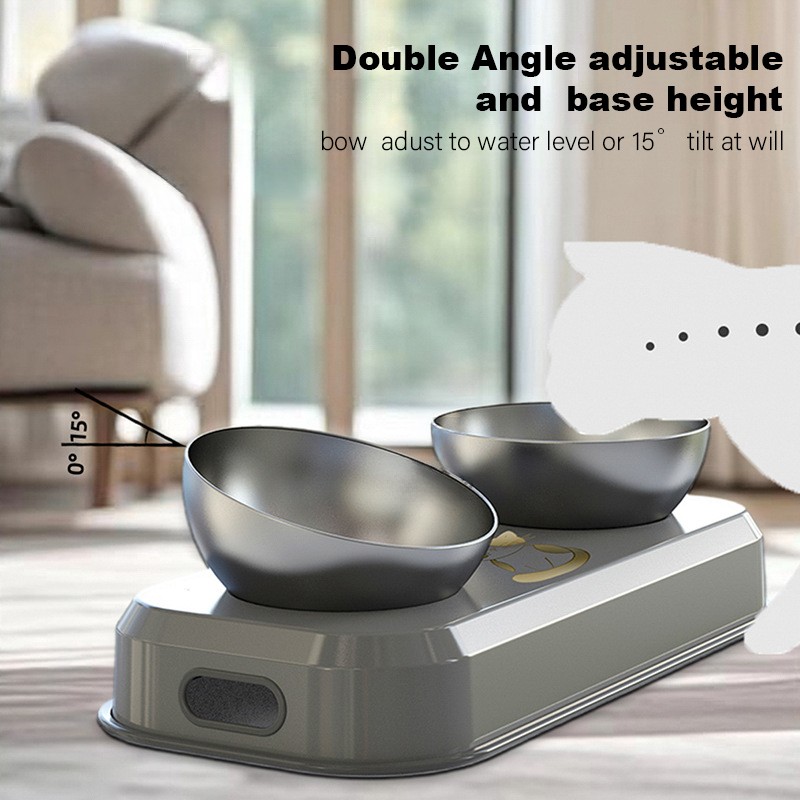 Adjustable Pet Food Bowl Supplier - Double Angle Neck Protect Design