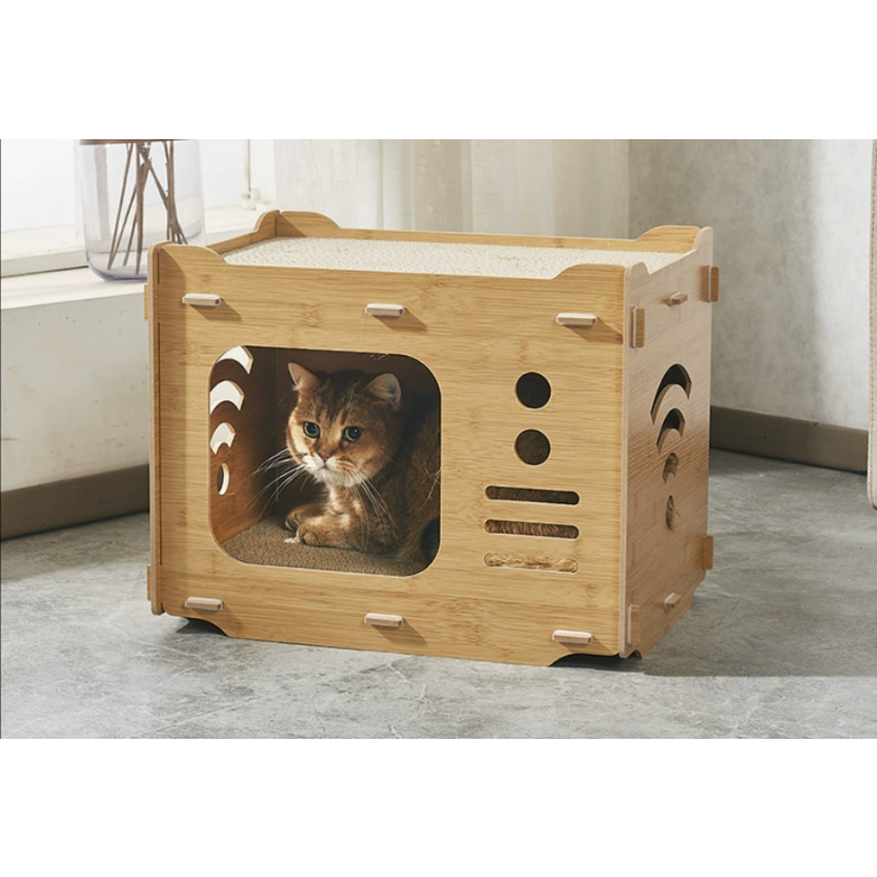 Cat Scratching Post Supplier - Durable Eco-Friendly Wood Protective Cave Solid Pattern