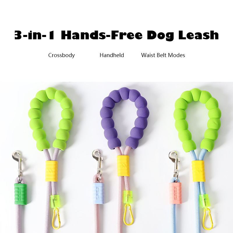 Crossbody Dog Leash Supplier - Reflective No-Pull Rope with Cloud Bubble Cushion Handle