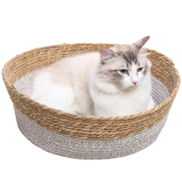 Cat Bed Supplier - Wholesale Factory Summer Cool Oval Pet Bed Woven Rattan Cotton Rope